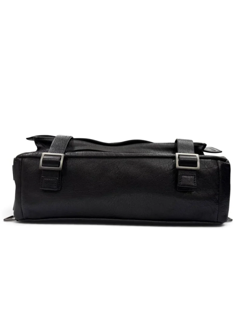 Prada Buffalo Leather Messenger Bag Black